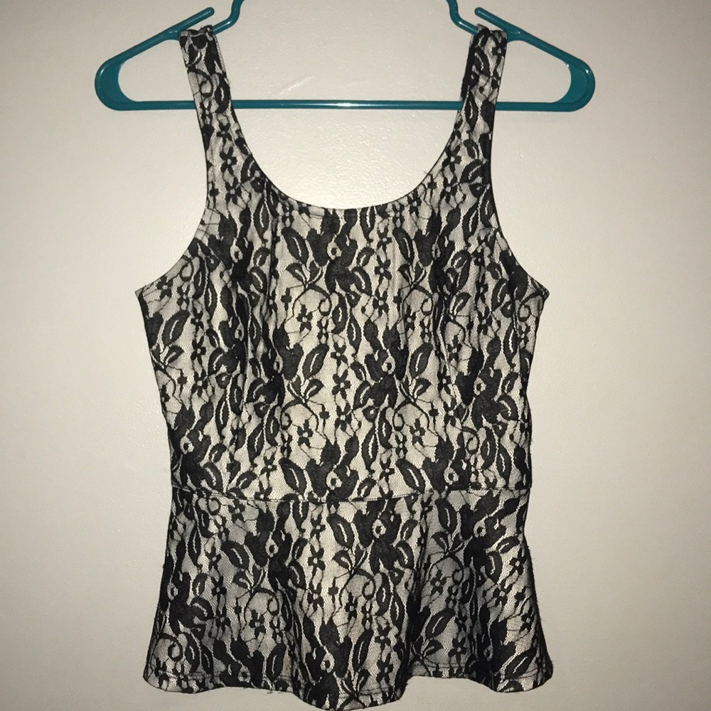 Lace peplum top